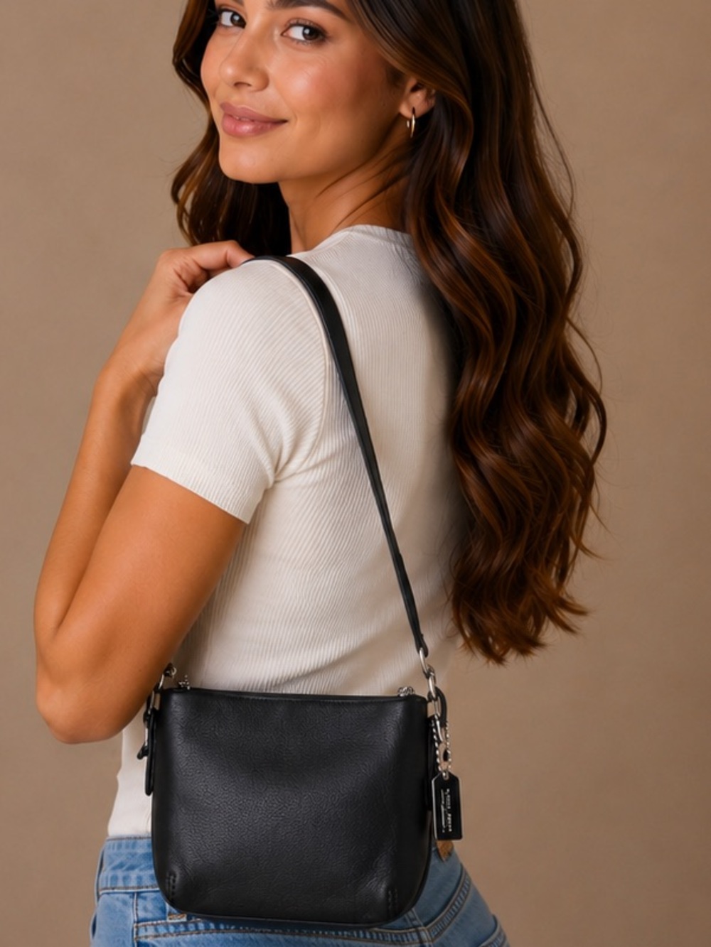 Coach Vintage Black Leather Mini Bag
